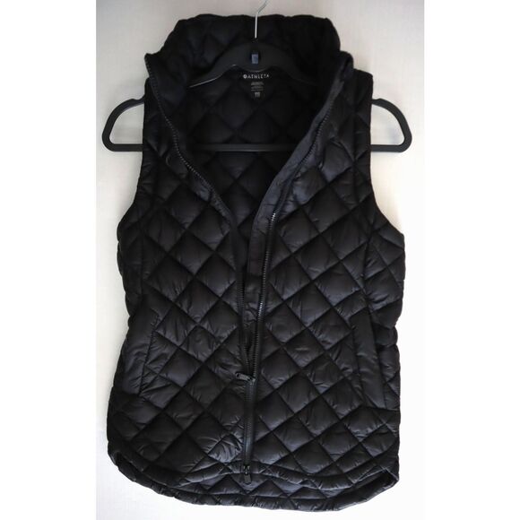 Athleta 599504-00 Women's Sz 2XS Black Whisper Featherless Puffer Vest - Picture 12 of 14